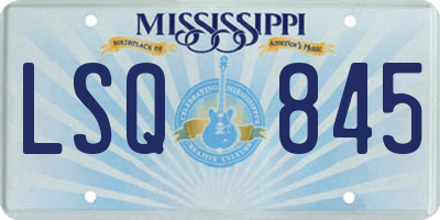 MS license plate LSQ845