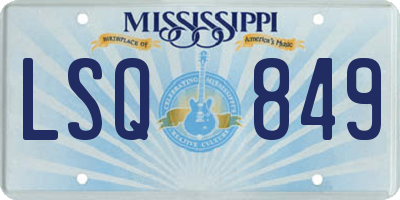 MS license plate LSQ849