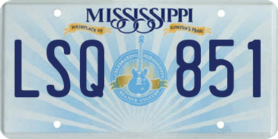 MS license plate LSQ851