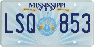 MS license plate LSQ853