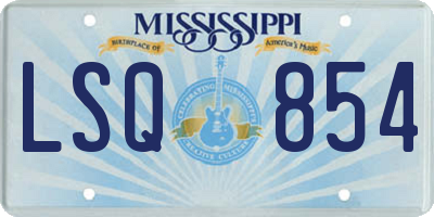 MS license plate LSQ854