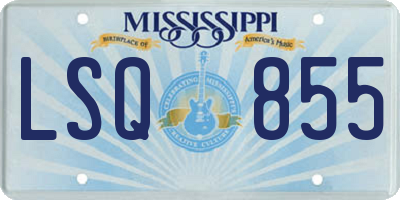 MS license plate LSQ855