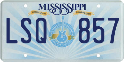 MS license plate LSQ857