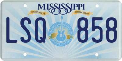 MS license plate LSQ858