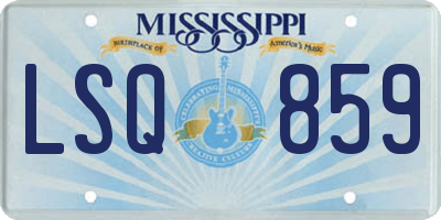 MS license plate LSQ859