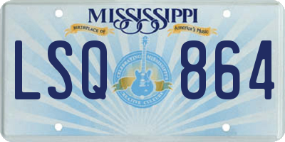 MS license plate LSQ864