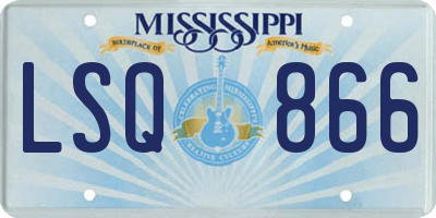 MS license plate LSQ866