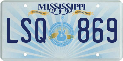 MS license plate LSQ869