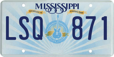 MS license plate LSQ871