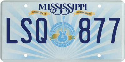 MS license plate LSQ877