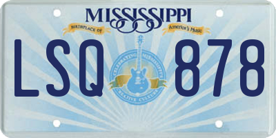 MS license plate LSQ878