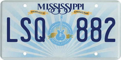 MS license plate LSQ882
