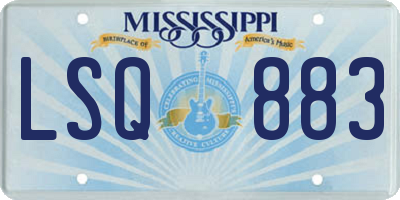 MS license plate LSQ883