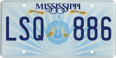 MS license plate LSQ886