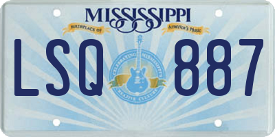 MS license plate LSQ887
