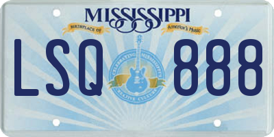 MS license plate LSQ888