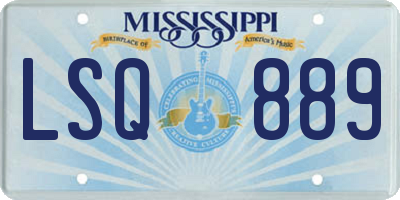 MS license plate LSQ889