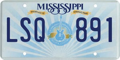 MS license plate LSQ891