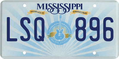 MS license plate LSQ896