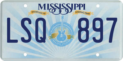 MS license plate LSQ897