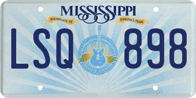MS license plate LSQ898