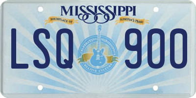 MS license plate LSQ900