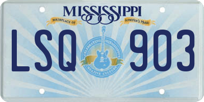 MS license plate LSQ903