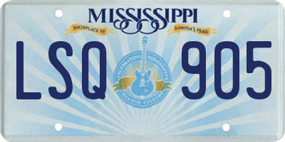 MS license plate LSQ905