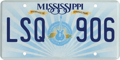 MS license plate LSQ906