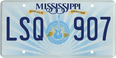 MS license plate LSQ907