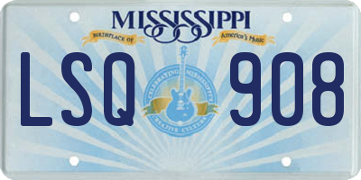 MS license plate LSQ908