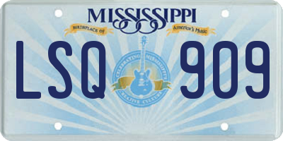 MS license plate LSQ909