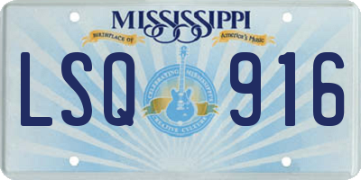 MS license plate LSQ916