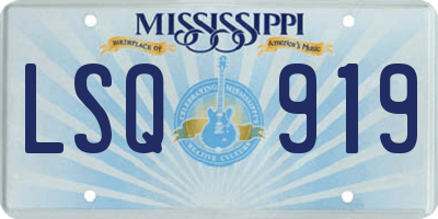 MS license plate LSQ919