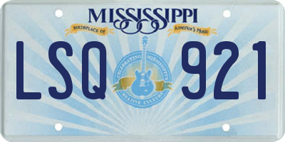 MS license plate LSQ921