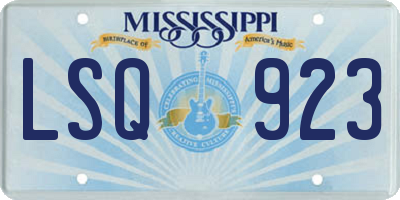 MS license plate LSQ923