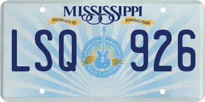 MS license plate LSQ926