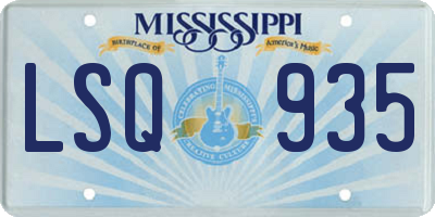 MS license plate LSQ935