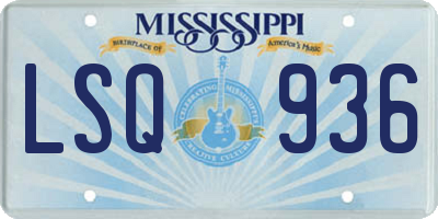 MS license plate LSQ936