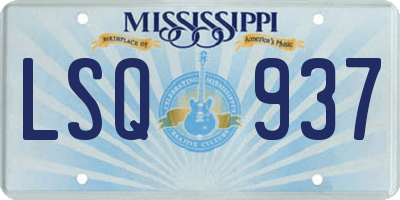 MS license plate LSQ937