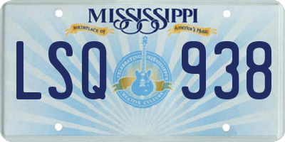 MS license plate LSQ938