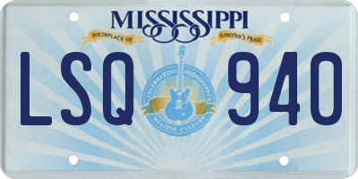 MS license plate LSQ940