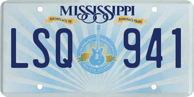 MS license plate LSQ941