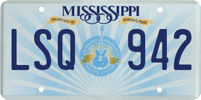 MS license plate LSQ942