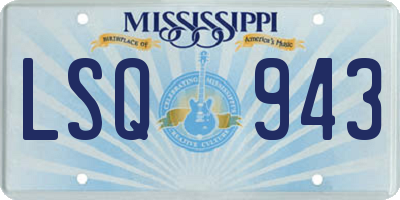 MS license plate LSQ943