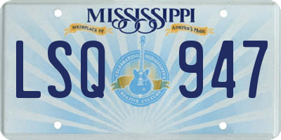 MS license plate LSQ947