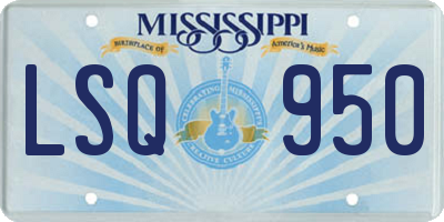 MS license plate LSQ950