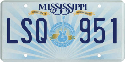 MS license plate LSQ951