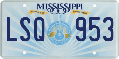 MS license plate LSQ953