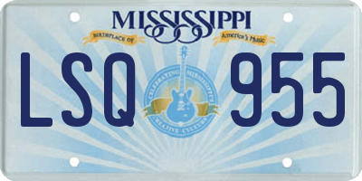 MS license plate LSQ955
